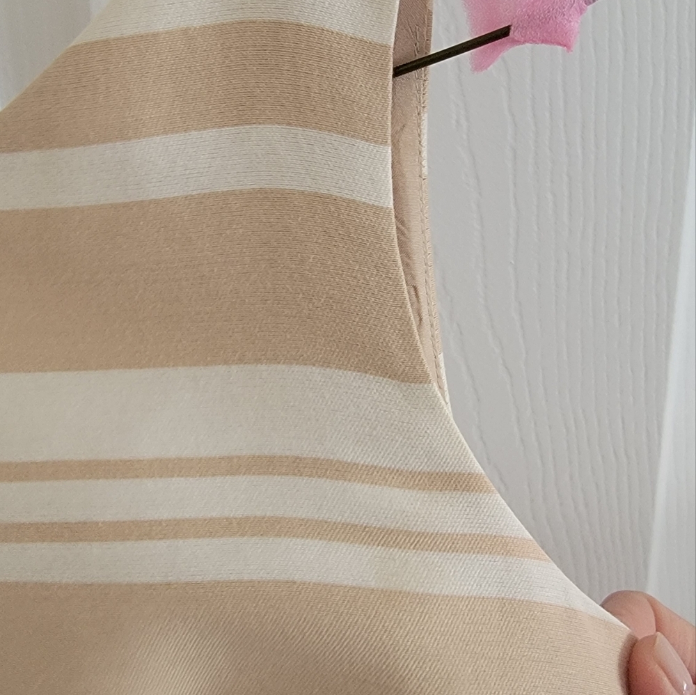 Banana Republic Tan and Cream Striped Boatneck Shift Dress, Size 2 - Picture 12 of 16